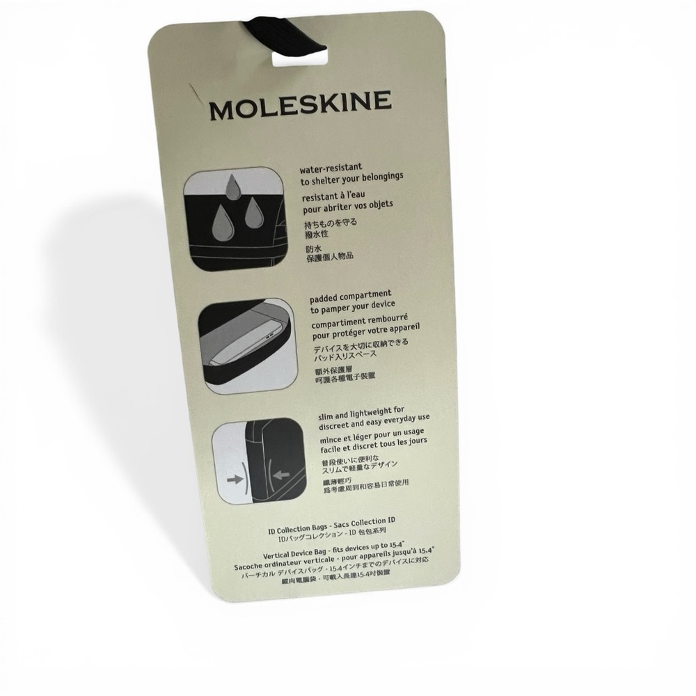 Moleskine ID Vertical 15 Device Bag -Black- Slimline bag fits a 15" laptop NWT - Picture 12 of 12
